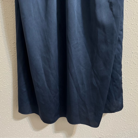 Kate Spade Satin MIDI Ruffle Dress in Antique Blue - Picture 12 of 15